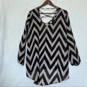 Moa Moa Long Sleeve Printed Blouse